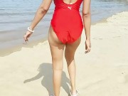 SOLO FEMALE NUDE BEACH LIFE GUARD REAL