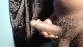 The girl was amused by the sight of the thick and hard cock.