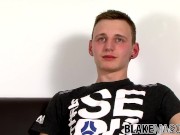 Hung British twink Ryan Stewart strokes cock to cum solo