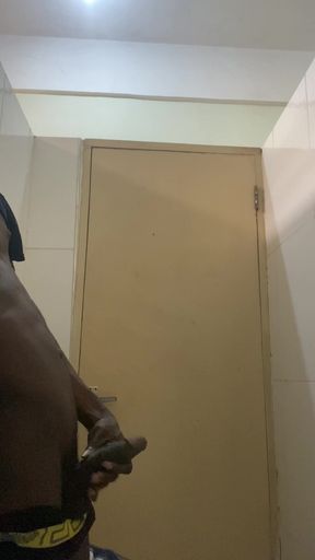 BBC cumming in public washroom - Part1