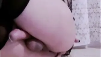 Amateur crossdresser webcam solo cumshot