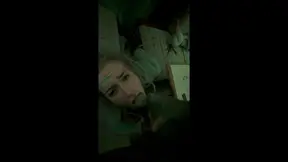 Tattooed Blindfold Slut Gets a Deep BJ in a Dim Room