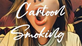 Cartoon lady smoking for you