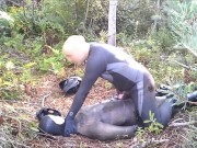 stocking masked frogman cums on his enemy