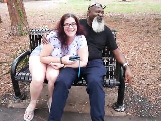 Nerdy mother I'd like to fuck strokes and suck blk penis in the Park
