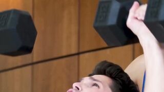 Fitness Guru's Sweaty Workout Ends With A Hot Blow Job