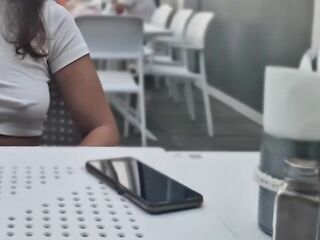 I flash my tits in a restaurant full of people