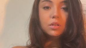 Latina Beautiful Agony JoyHub Vibrating Orgasm Face Closeup