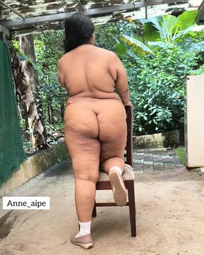 India Curvey Girl in Black Jacket Completely Strips for the Camera