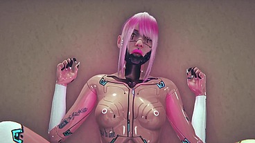 Cyborg Girl has sex in the subway - Cyberpunk 2077 Parody