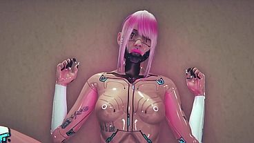 Cyborg Girl has sex in the subway - Cyberpunk 2077 Parody