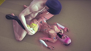 Cyborg Girl has sex in the subway - Cyberpunk 2077 Parody