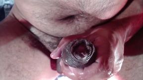 Masturbation with a Lot of Saliva on Uncut Cock