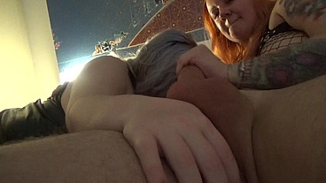 2 extremely horny girl getting down on each other before sharing thick cock part 2
