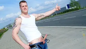 Hitchhiker Paul Fucks Twink Stranger Nathan in Public