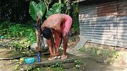 Amateur Indian shower moves in public