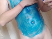 Body paint blue like the avatar