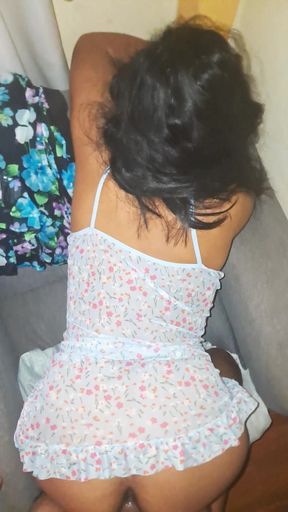 My Stepdad Saw Me in a Very Short and Sexy Dress and He Didn't Hesitate to Make Me His!! He Put His Finger in My Anus(