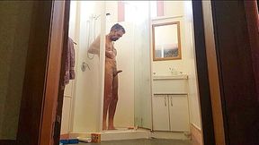 nudist Steves hot cock in shower