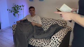 step-brother got caught jerking off his big cock