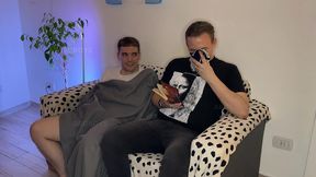 step-brother got caught jerking off his big cock