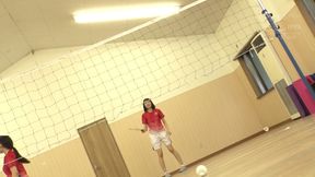 Shy badminton player gets pounded hard in secret practice session