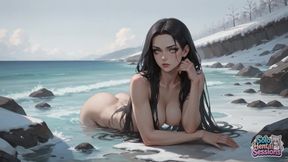 Snowy Beach Solo Coffee Date: Winter Solitude & Steamy Sips