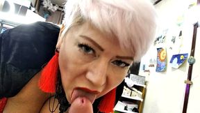 my mature monkey is grimacing )) excited by her poses, i fuck her from behind... close-up of a dick in a mature pussy...