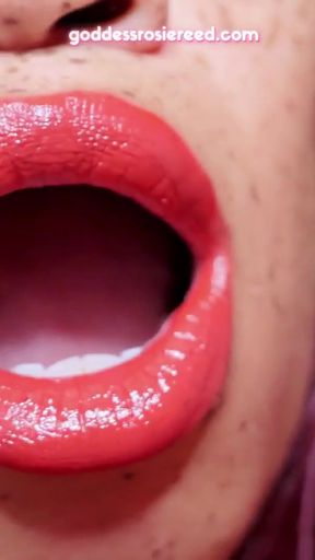 Stunning moment from &quot;GODDESS ROSIE REED - LIPSTICK MOUTH FETISH WORSHIP - EBONY LIPS&quot;