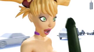 3DGSPOT - Lusty chick Gets Orgasm While Fucking Both Her Holes With Vegetables! 3D ANIME PORN!