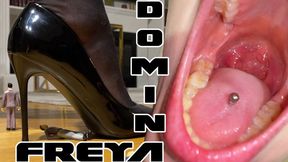 Domina Freya and her hobby of destroying tiny slaves | VORE | FEET CRUSH