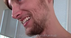 Casting Bearded newcomer fucked with facial