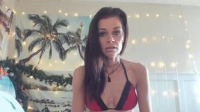 Brunette in Bikini Talks for 30 Minutes