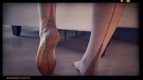 Full Fashioned Back Seamed Stockings With Six Strap Garter Belt Feet And Leg Tease Part 1