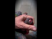 Raucous solo ritual - sweat, cum, tight grips