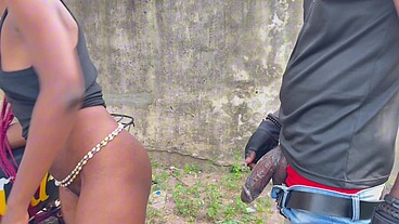 My okada boyfriend cheated and came to confront him but instead we settle it with hot sex on his bike