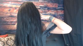 Up close finger brushing flipping