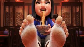 ASMR ASIAN DIRTY SOLES EATING NOODLES