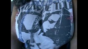 Big boobs big ass black girl pussy fucking in the car