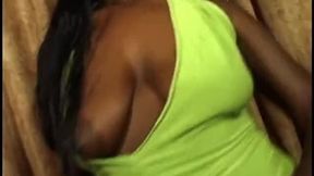 Nice ass black babes in bed gets cum after riding hot black cock