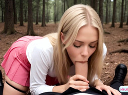 Outdoor cheater AI girlfriend loves rough doggystyle from big dick in wild woods