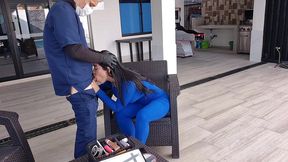 this hot girl doesn t care that her makeup artist is gay and fucks him - aleja and aaroon