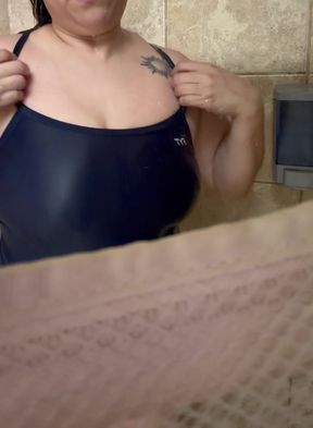 Post-gym swim in the shower