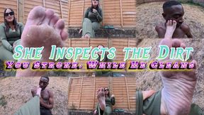 She Inspects The Dirt You Stroke While He Cleans Ft Honey Hudson & Elitefeetstreet - 720p