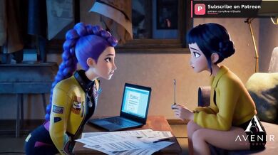 Kpop cartoon demon hunters threesome destroyed and gushing