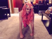 Cute kitten crawling around living room