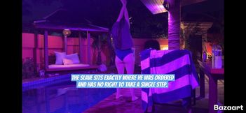 The slave sits exactly where he was ordered and has no right to take a single step.