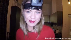 Lara West: POV Blowjob and Swallowing Euro Cum
