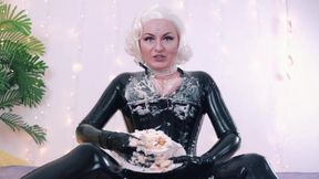 Tempting Latex Adventure: POV FemDom with Food Play and Messy Fun