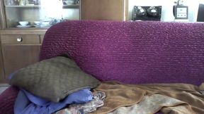 Jerking off in a Bustier and Suspenders